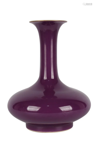 PURPLE GLAZED LONG-NECK VASE