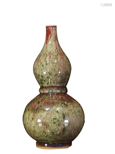 FLAMBE GLAZED DOUBLE-GOURD VASE