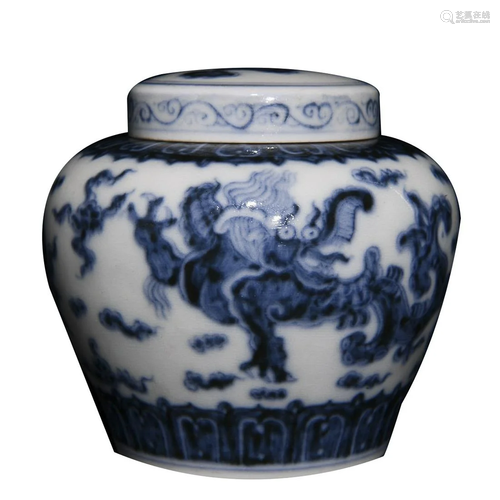 BLUE & WHITE 'DRAGON' JAR