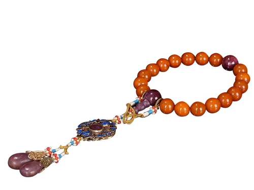 AMBER 18-COUNTS BEADED BRACELET