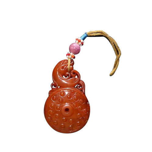 AMBER PENDANT CARVED WITH DRAGON