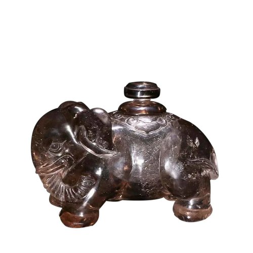 CITRINE ELEPHANT FORM WATER BOWL WITH COVER