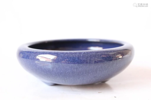 Qing Chinese Blue Glazed Washer