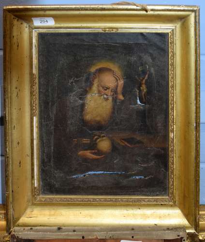 After The Old Master, Friar meditating on a skull, depicting...