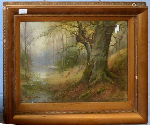 Thomas Tayler Ireland, Wooded landscape, watercolour, signed...