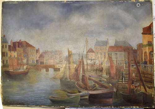 Fred Bollands, View of Whitby Harbour, oil on board, signed ...