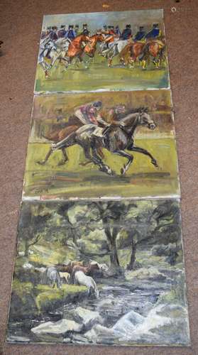 Diana M Perowne, Horse studies, group of four oils on canvas...