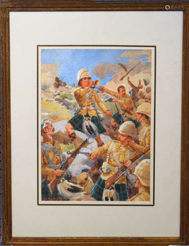 George Soper, Boer War scene, watercolour, signed lower left...