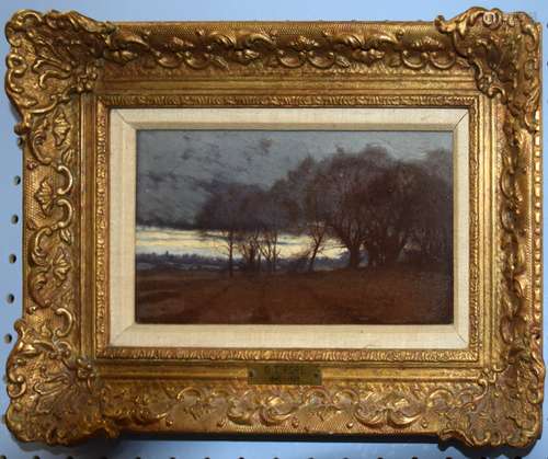 Attributed to George Thomas Rope, Tree study at twilight, oi...