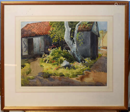 Charles Hannaford Jnr, Old Barn, watercolour, signed lower l...