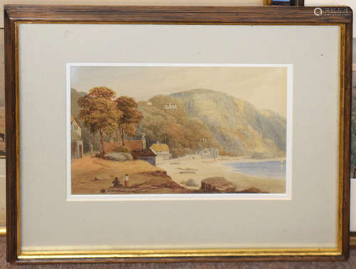 S Watkins, North Devon coastal view, watercolour, signed, da...