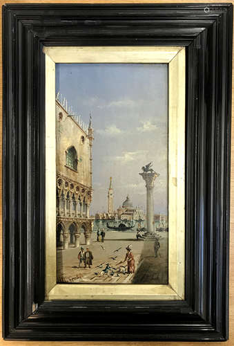 M.Gruber, Venetian scene, oil on panel, signed lower left, 1...