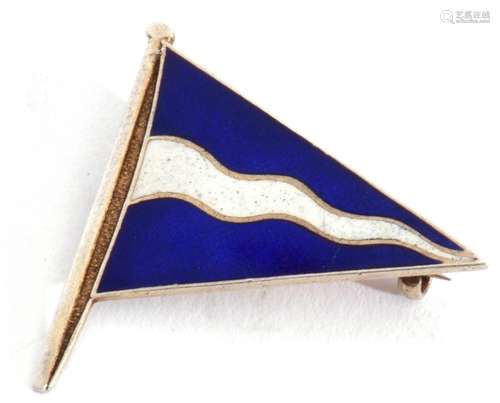 Vintage silver and enamel Burgee flag badge 