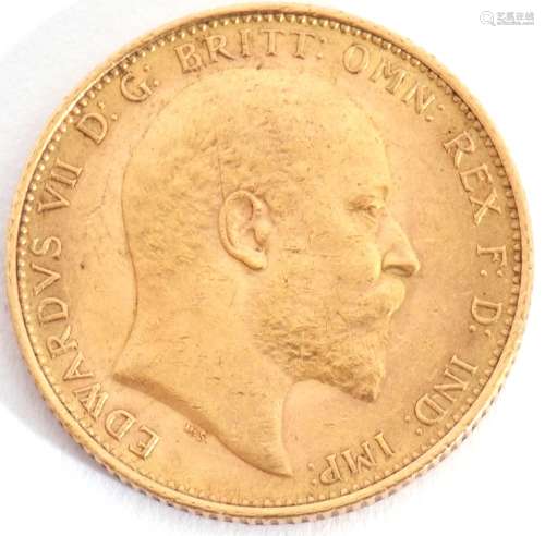 Edward VII sovereign, dated 1905