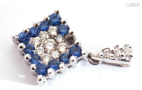 Modern precious metal sapphire and diamond pendant centring ...