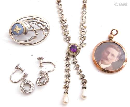 Mixed Lot: 9ct gold framed double sided photo locket, Cheste...