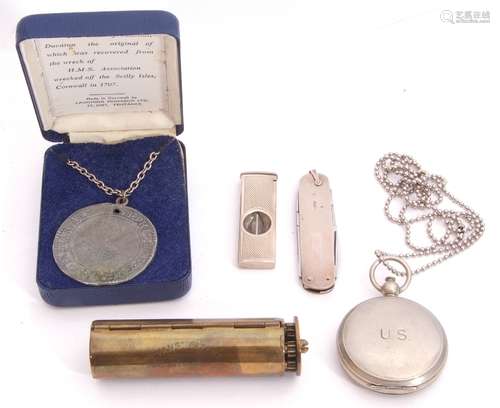 Mixed Lot: hallmarked silver cased pen knife, a silver frame...