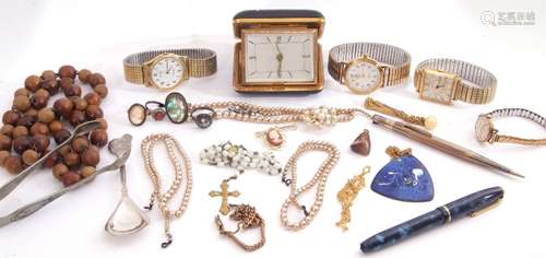 Mixed Lot: costume jewellery and watches, simulated pearl ne...