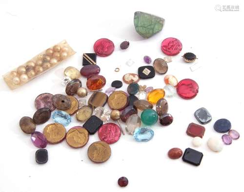 Quantity of loose stones and beads to include cubic zirconia...