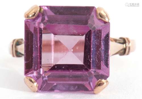 Antique amethyst ring, the square stepped cut amethyst 12mm ...