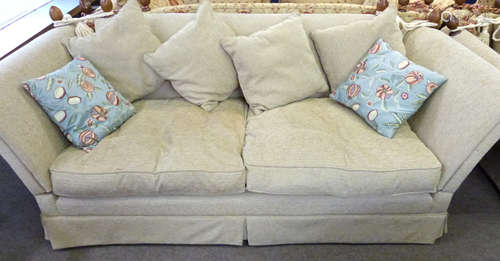 20th century Knole style two/three seater settee upholstered...