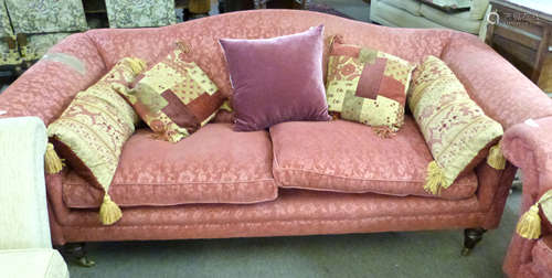 Mark Elliot contemporary pink/burgundy fabric covered three-...