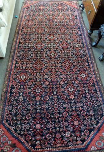 Persian village rug with all over geometric and floret desig...