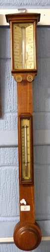 Stick barometer in light oak frame by J Lucking, Birmingham ...