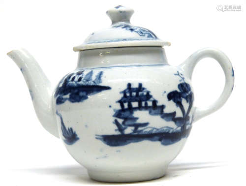 Lowestoft toy tea pot with Chinese island scenes, together w...