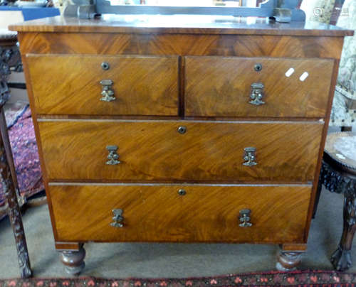 19th century Continental mahogany chest of two and two drawe...