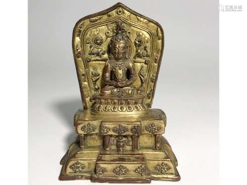 A GILT-BRONZE FIGURE OF GUANYIN