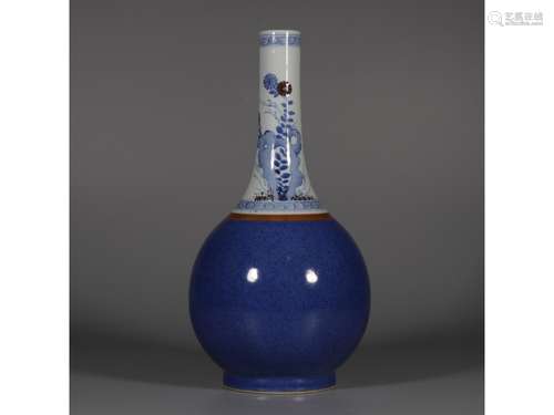 A POWDER-BLUE BOTTLE VASE