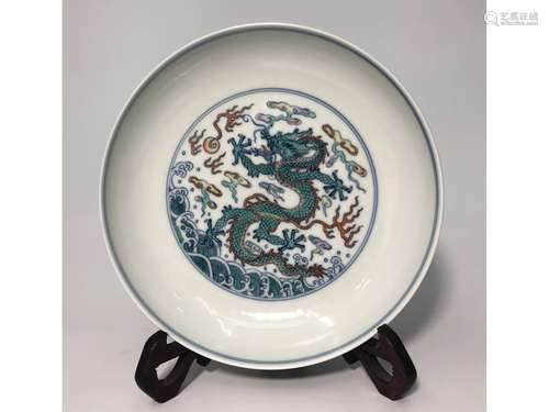 A DOUCAI PLATE, YONGZHENG MARK