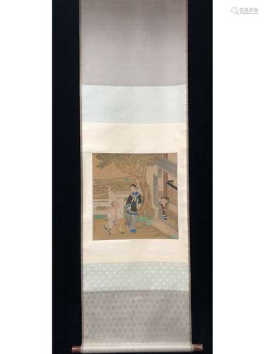 A CHINESE SCROLL PAINTING