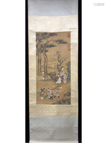 A CHINESE SCROLL PAINTING