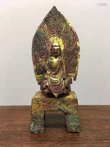 A GILT-BRONZE FIGURE OF BUDDHA