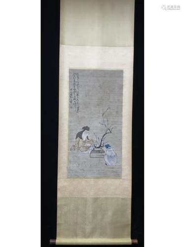 A CHINESE SCROLL PAINTING