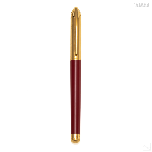 Bulgari 18K Gold Vermeil Red Lacquer Fountain Pen