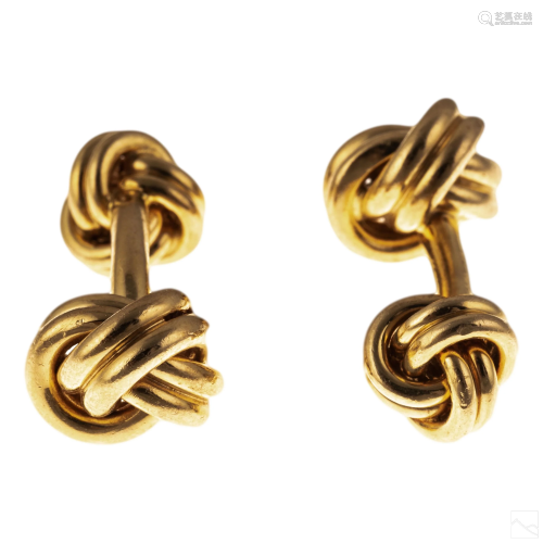 Tiffany & Co. 14K Gold Men's Double Knot Cufflinks
