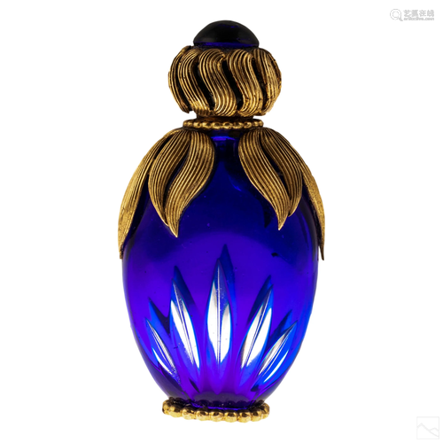 Mauboussin Paris 18K Gold Overlay Perfume Bottle