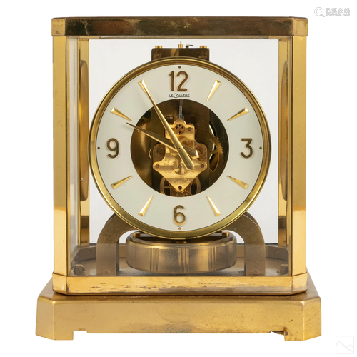 Jaeger LeCoultre Atmos Brass & Glass Mantle Clock