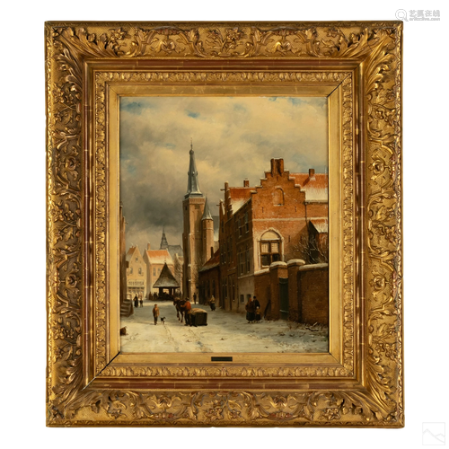 C. Hofkamp 19th Century Cityscape Scene Painting