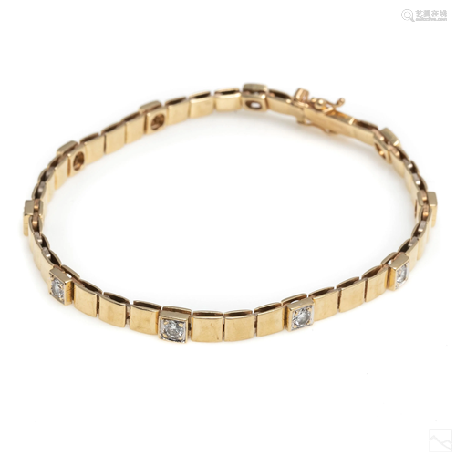 14K Yellow Gold & .80 CTTW Ladies Diamond Bracelet