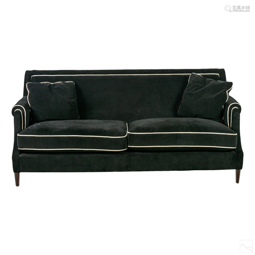 Baker Modern Black and White Upholstered Sofa Seat