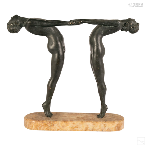 Art Deco Nude Bronze Sculpture, after Maude Jewett