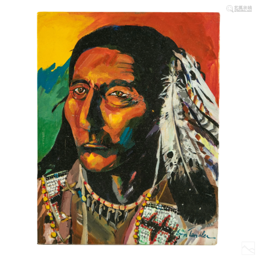 Erin Tendler Portrait of Chief Crowfoot Painting