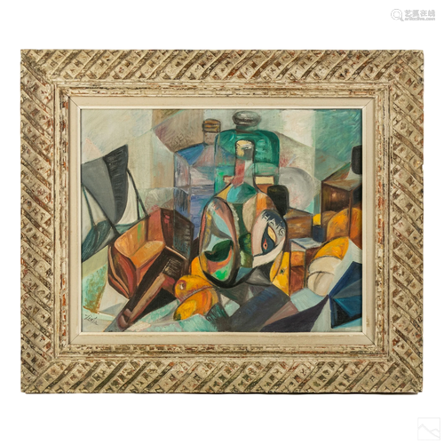 20C Modern Art Abstract Cubism Still Life Painting