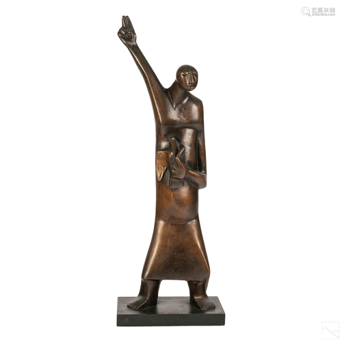 Sydney A Kumalo 1935-1988 St Francis Modernist Bronze