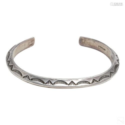 Old Native American Navajo Sterling Cuff Bracelet