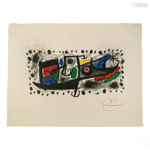 Joan Miro 1893-1983 Catalonia Abstract Lithograph